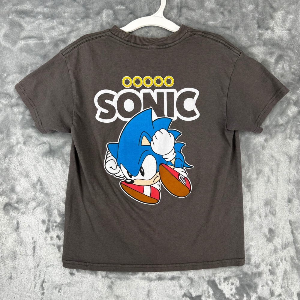 Sonic the Hedgehog Kids Graphic T-Shirt Gray SEGA Size 6/7 Cotton